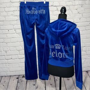 NWT RARE Juicy Couture X NIVEA Blue Velour Rhinestone Matching Set